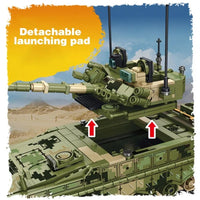 Thumbnail for Building Blocks MOC Military WW2 ZBD-04 Heavy IFV Canon Tank Bricks Toy - 5