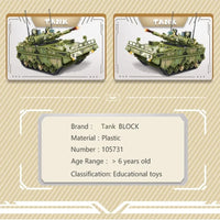 Thumbnail for Building Blocks MOC Military WW2 ZBD - 04 Heavy IFV Canon Tank Bricks Toy - 9