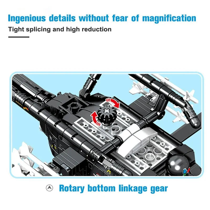 Building Blocks MOC Military Z-11B Attack Helicopter Bricks Toys Construction Set Toys - 8