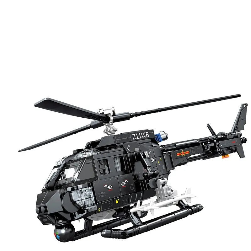 Building Blocks MOC Military Z-11B Attack Helicopter Bricks Toys - 1