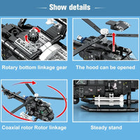 Thumbnail for Building Blocks MOC Military Z - 11B Attack Helicopter Bricks Toys - 11