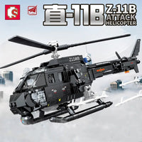 Thumbnail for Building Blocks MOC Military Z - 11B Attack Helicopter Bricks Toys - 3
