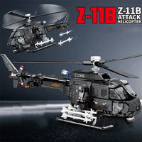 Thumbnail for Building Blocks MOC Military Z - 11B Attack Helicopter Bricks Toys - 4