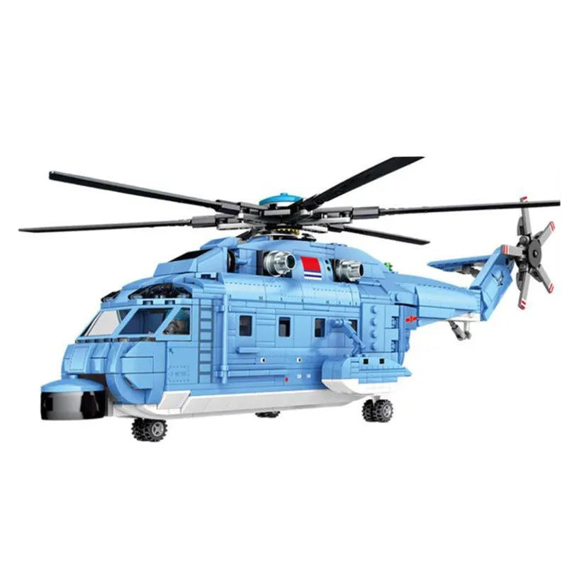 Building Blocks MOC Military Z-18 Utility Helicopter Bricks Toys - 6