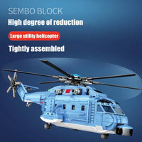 Thumbnail for Building Blocks MOC Military Z-18 Utility Helicopter Bricks Toys - 9