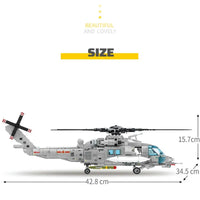 Thumbnail for Building Blocks MOC Military Z20 Attack Helicopter Bricks Kids Toys - 8