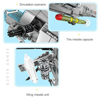 Thumbnail for Building Blocks MOC Military Z20 Attack Helicopter Bricks Kids Toys - 7