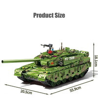 Thumbnail for Building Blocks MOC Motorized 99A Main Battle RC Tank Bricks Toys Construction Set Toys - 7