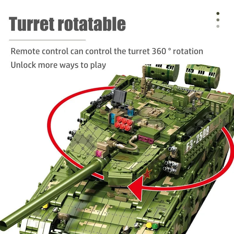 Building Blocks MOC Motorized 99A Main Battle RC Tank Bricks Toys - 5