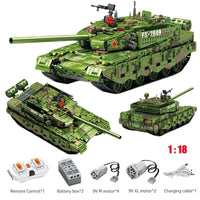 Thumbnail for Building Blocks MOC Motorized 99A Main Battle RC Tank Bricks Toys - 1