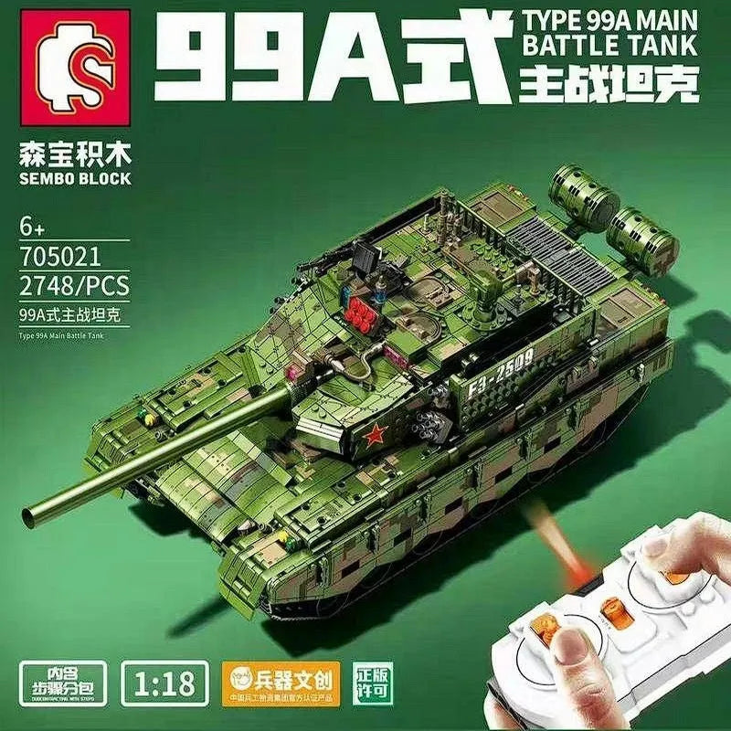 Building Blocks MOC Motorized 99A Main Battle RC Tank Bricks Toys Construction Set Toys - 2