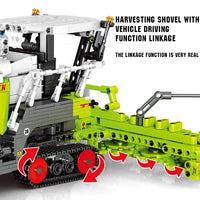 Thumbnail for Building Blocks MOC RC City Farm Corn Harvester Car Tractor Bricks Kids Toys - 4