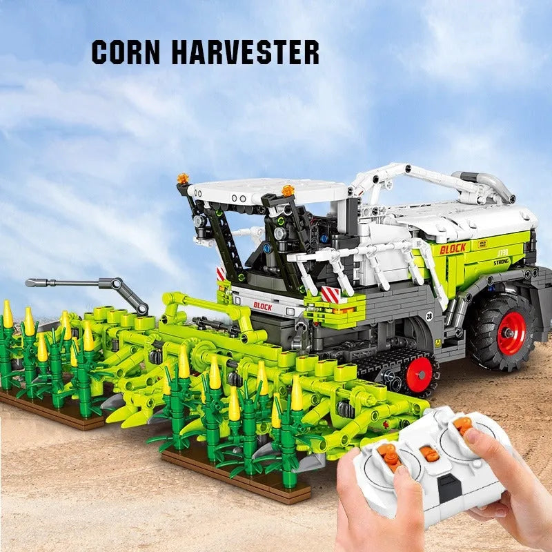 Building Blocks MOC RC City Farm Corn Harvester Car Tractor Bricks Kids Toys - 1
