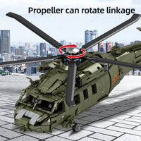 Thumbnail for Building Blocks MOC RC Military Z-20 Attack Helicopter Bricks Kids Toys - 6