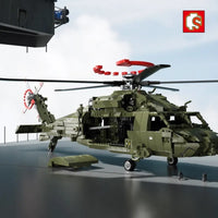 Thumbnail for Building Blocks MOC RC Military Z-20 Attack Helicopter Bricks Kids Toys - 2