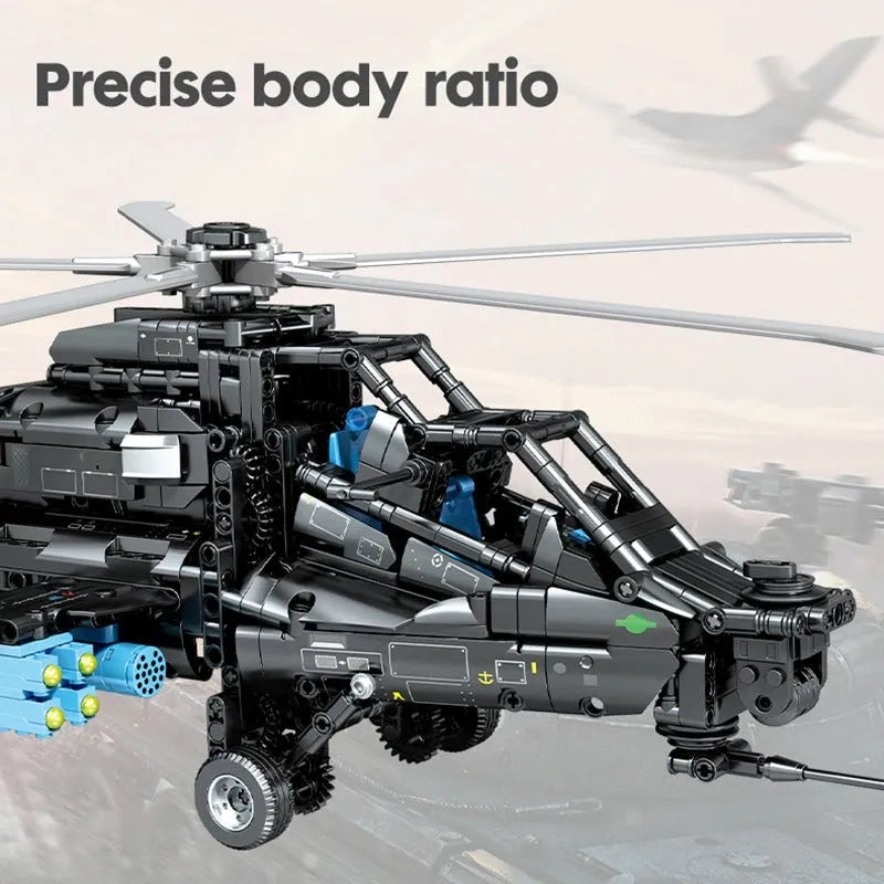 Building Blocks MOC RC Military Z10 Attack Helicopter Bricks Toy - 2