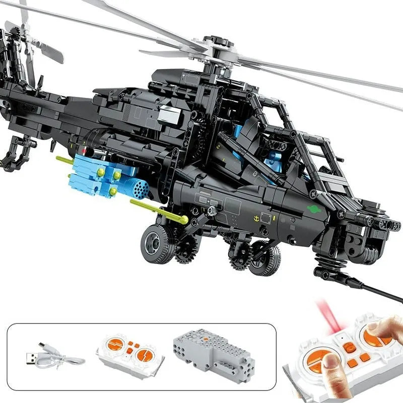 Building Blocks MOC RC Military Z10 Attack Helicopter Bricks Toy - 1