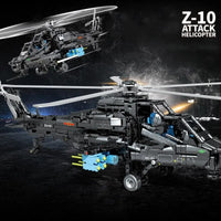 Thumbnail for Building Blocks MOC RC Military Z10 Attack Helicopter Bricks Toy - 6