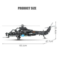 Thumbnail for Building Blocks MOC RC Military Z10 Attack Helicopter Bricks Toy - 9