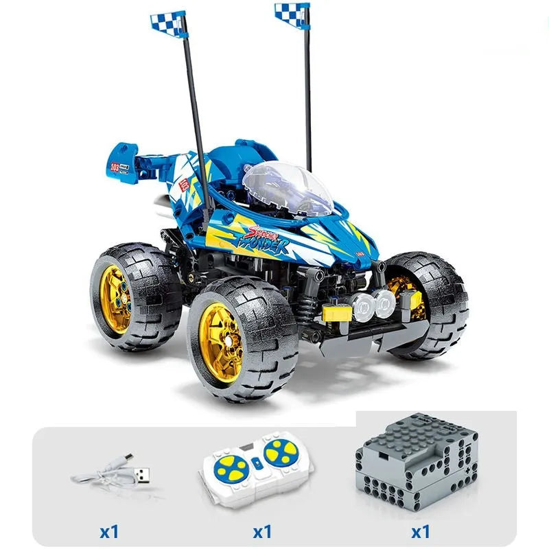 Building Blocks MOC RC Speed Racing City Car Bricks Toys Kids - 9