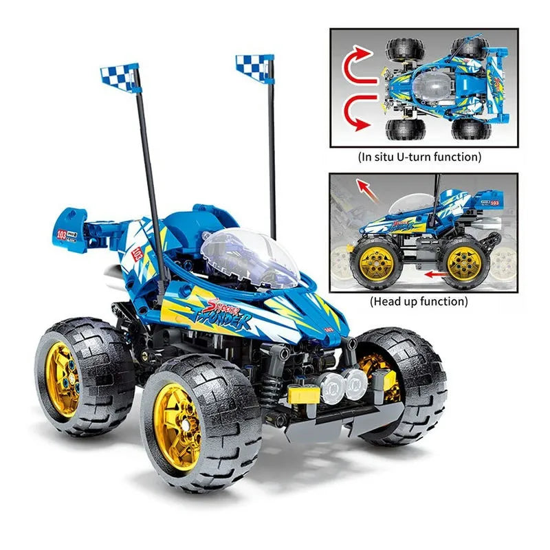 Building Blocks MOC RC Speed Racing City Car Bricks Toys Kids - 2