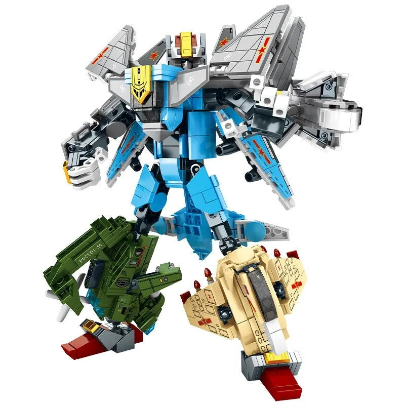 Building Blocks MOC Steel Mecha Transformed Fighter Robot Bricks Toys - 1