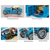 Thumbnail for Building Blocks MOC Tech Classic Vintage T38 Car Bricks Toys 705600 - 9