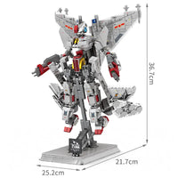 Thumbnail for Building Blocks MOC Transformers Robot Fighter Jet Bricks Toys - 6