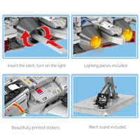 Thumbnail for Building Blocks MOC Transformers Robot Fighter Jet Bricks Toys Construction Set Toys - 4