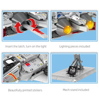 Thumbnail for Building Blocks MOC Transformers Robot Fighter Jet Bricks Toys - 4