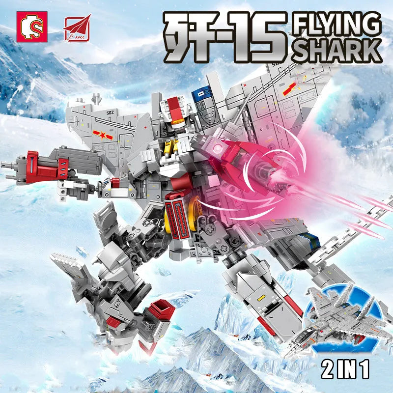 Building Blocks MOC Transformers Robot Fighter Jet Bricks Toys - 2