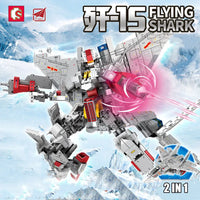 Thumbnail for Building Blocks MOC Transformers Robot Fighter Jet Bricks Toys - 2