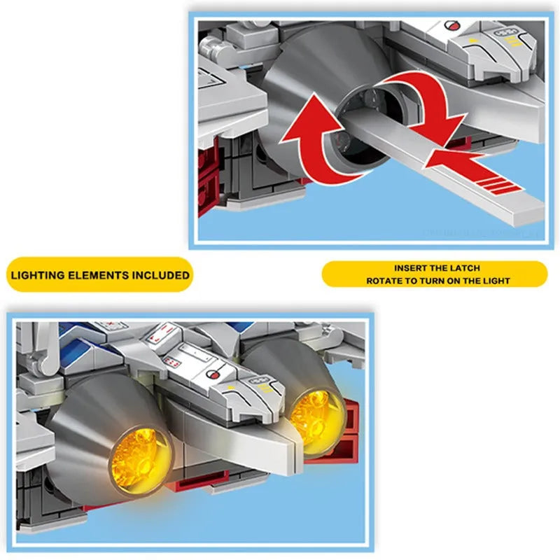 Building Blocks MOC Transformers Robot Fighter Jet Bricks Toys - 7