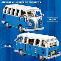 Thumbnail for Building Blocks MOC Vintage Camper Bus Retro Car Bricks Toys 701810 Construction Set Toys - 4