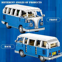 Thumbnail for Building Blocks MOC Vintage Camper Bus Retro Car Bricks Toys 701810 - 4