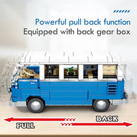 Thumbnail for Building Blocks MOC Vintage Camper Bus Retro Car Bricks Toys 701810 Construction Set Toys - 6