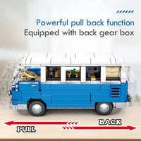 Thumbnail for Building Blocks MOC Vintage Camper Bus Retro Car Bricks Toys 701810 - 6