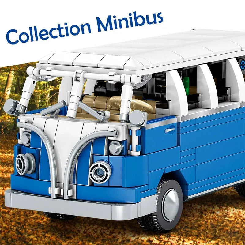 Building Blocks MOC Vintage Camper Bus Retro Car Bricks Toys 701810 Construction Set Toys - 2