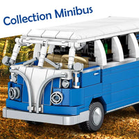 Thumbnail for Building Blocks MOC Vintage Camper Bus Retro Car Bricks Toys 701810 - 2