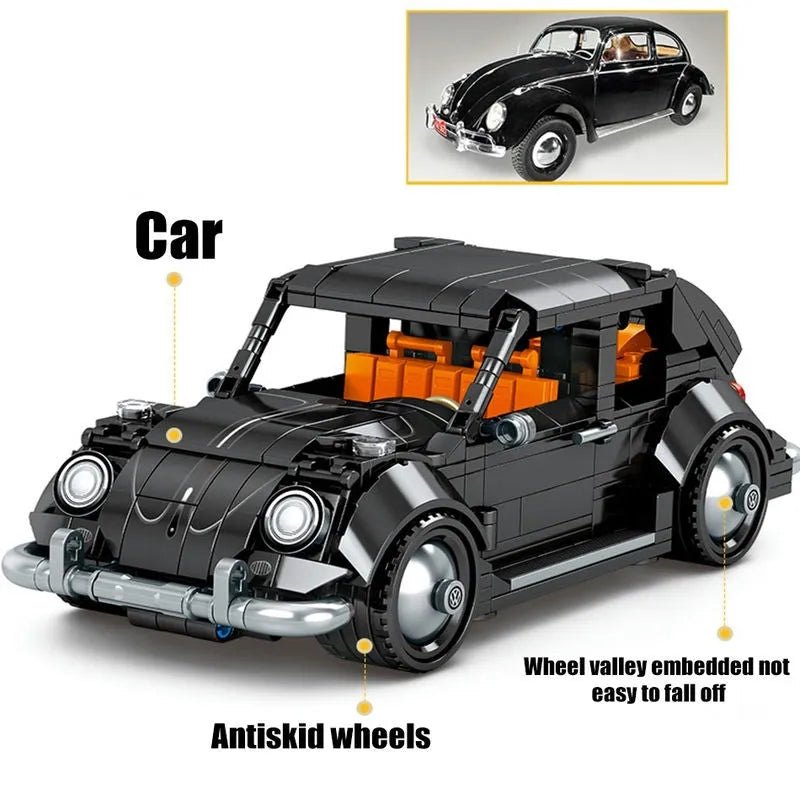 Building Blocks MOC Vintage Sports Classic Car Bricks Kids Toys - 9