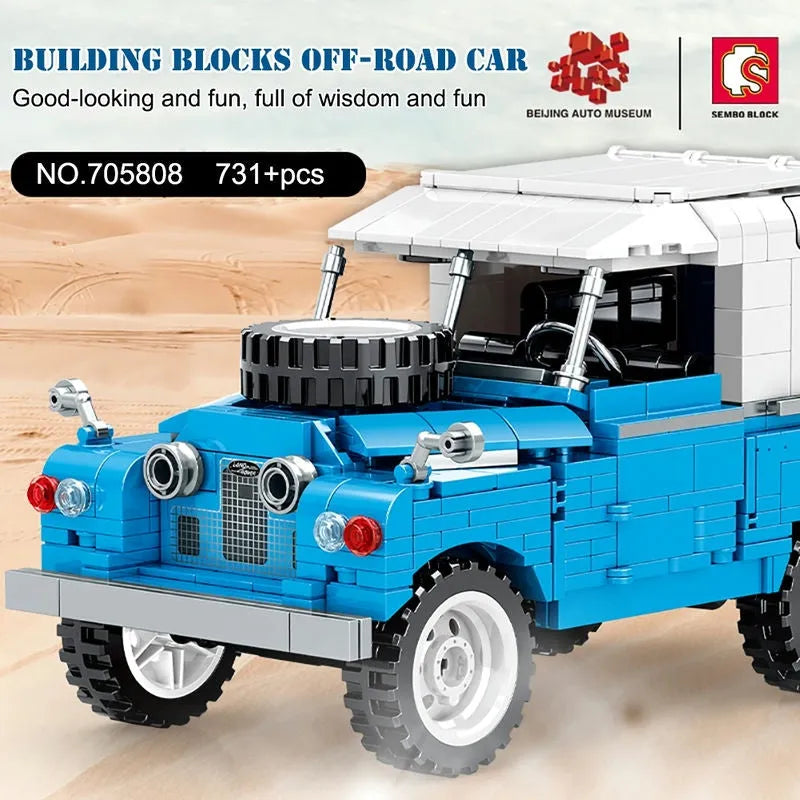 Building Blocks MOC Vintage WW2 Off - Road Car Bricks Toys 705808 - 9
