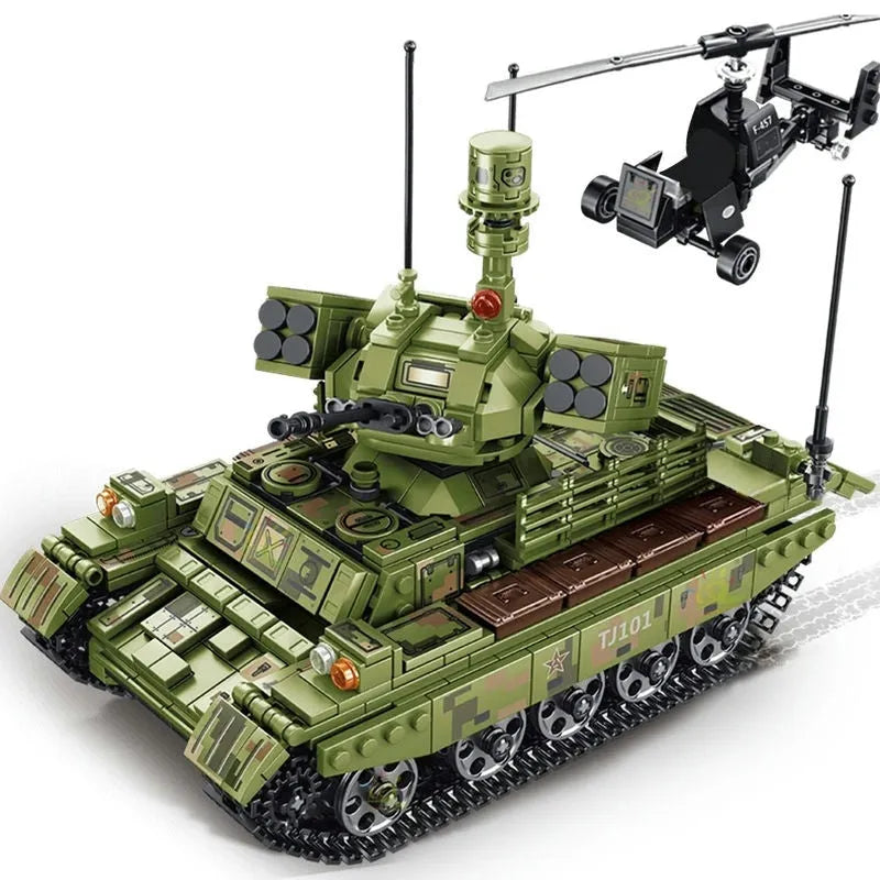 Building Blocks MOC WW2 Army Heavy Battle Tank Bricks Toys - 1