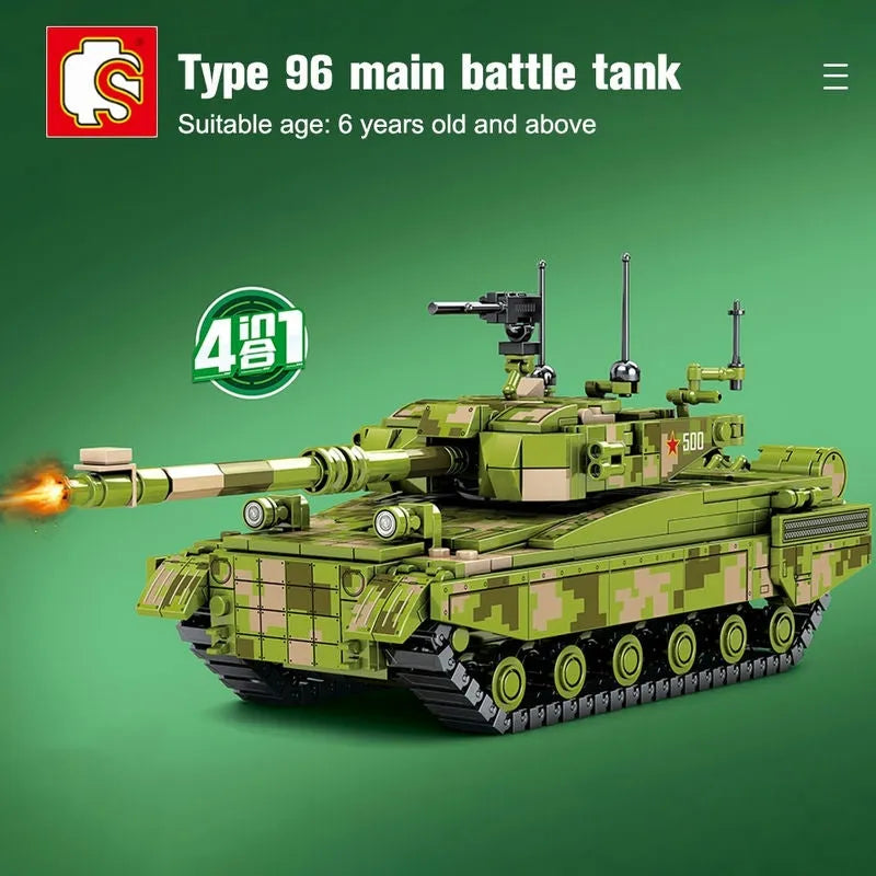 Building Blocks MOC WW2 Military 96B Main Battle Tank Bricks Toys - 6