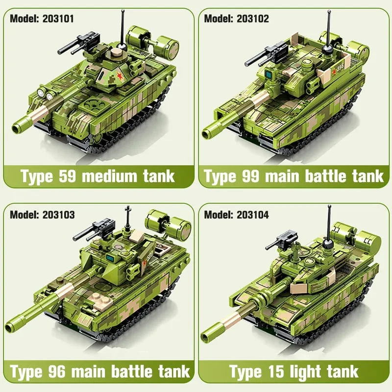 Building Blocks MOC WW2 Military 96B Main Battle Tank Bricks Toys - 8