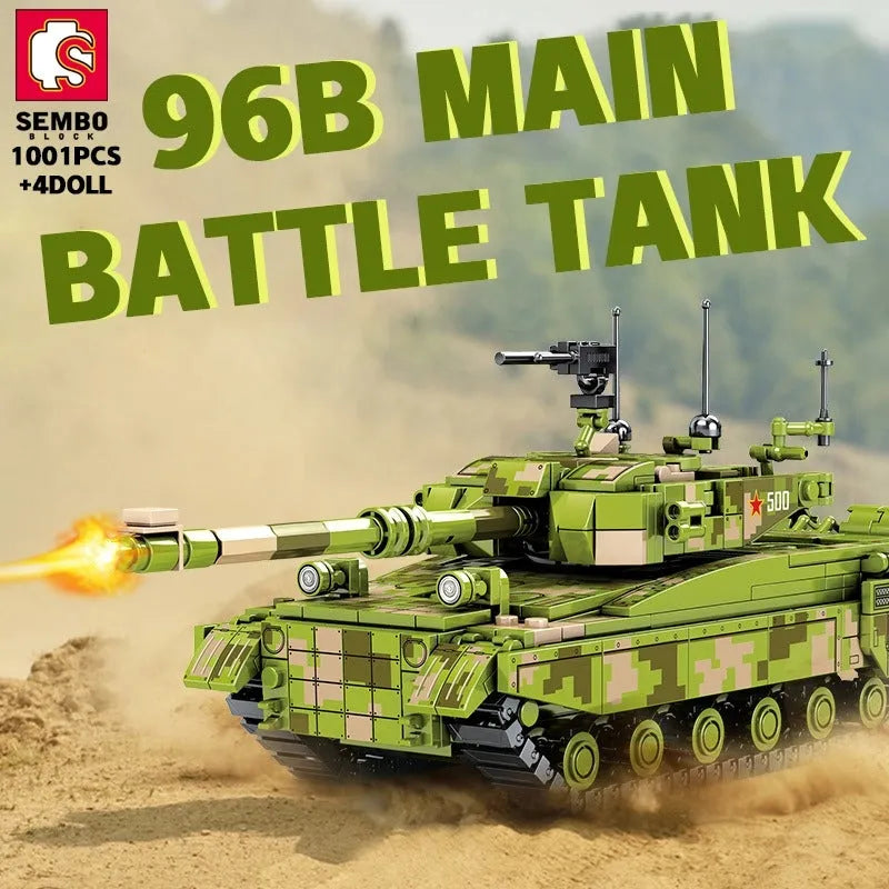 MOC WW2 Military 96B Building Blocks Tank Toys