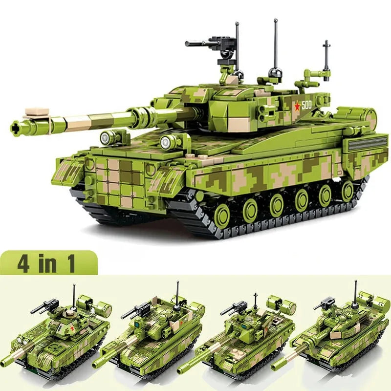 Building Blocks MOC WW2 Military 96B Main Battle Tank Bricks Toys - 1