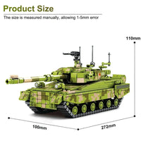 Thumbnail for Building Blocks MOC WW2 Military 96B Main Battle Tank Bricks Toys - 7