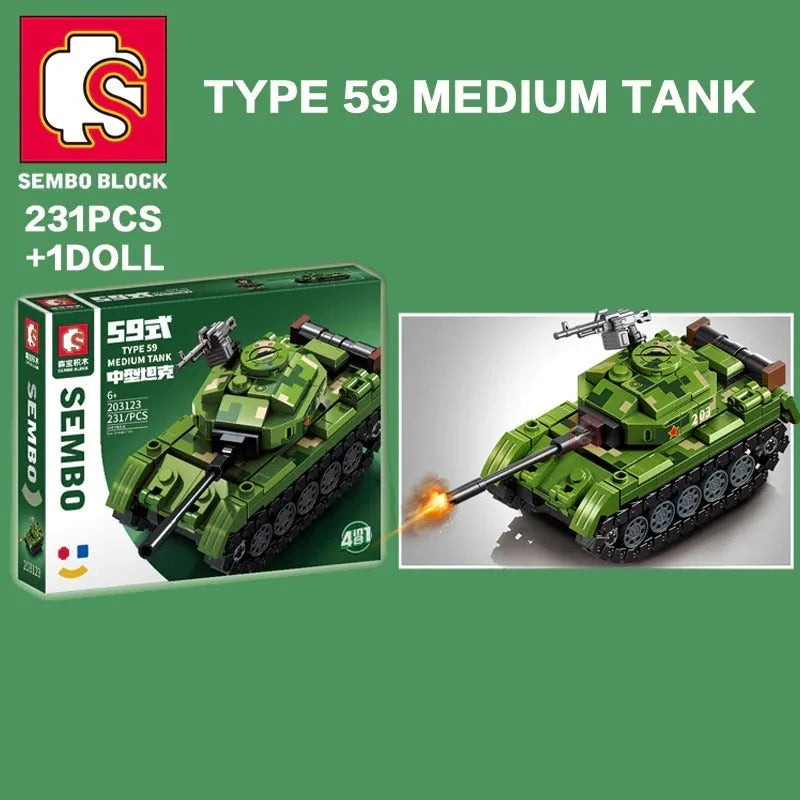 Building Blocks MOC WW2 Military Type 88 Main Battle Tank Bricks Toys - 3