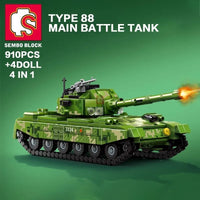 Thumbnail for Building Blocks MOC WW2 Military Type 88 Main Battle Tank Bricks Toys - 2