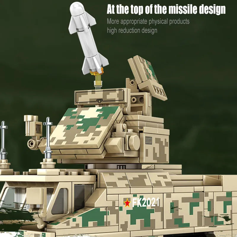 Building Blocks Modern Military HQ-17 Air Defense Missile Bricks Toy Construction Set Toys - 5